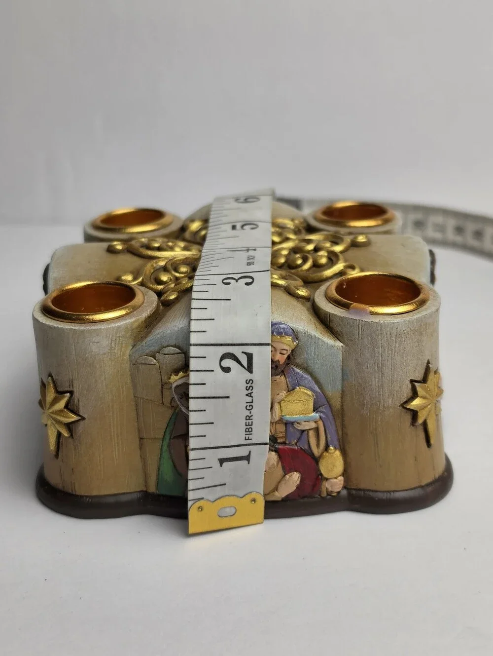 Nativity Christmas Advent Holy Family Candle Holder - Holds 4 Candles - New